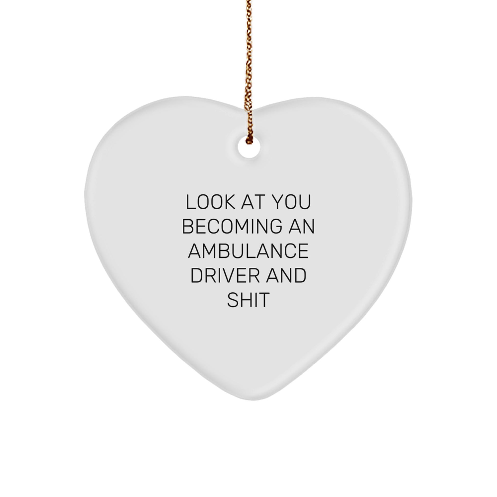 Funny Ambulance Driver Heart Ornament Gifts for Ambulance Driver Men, Ambulance Driver Christmas Unique Gifts from Friends, Ambulance Driver Heart Ornament for Ambulance Driver - Image 1