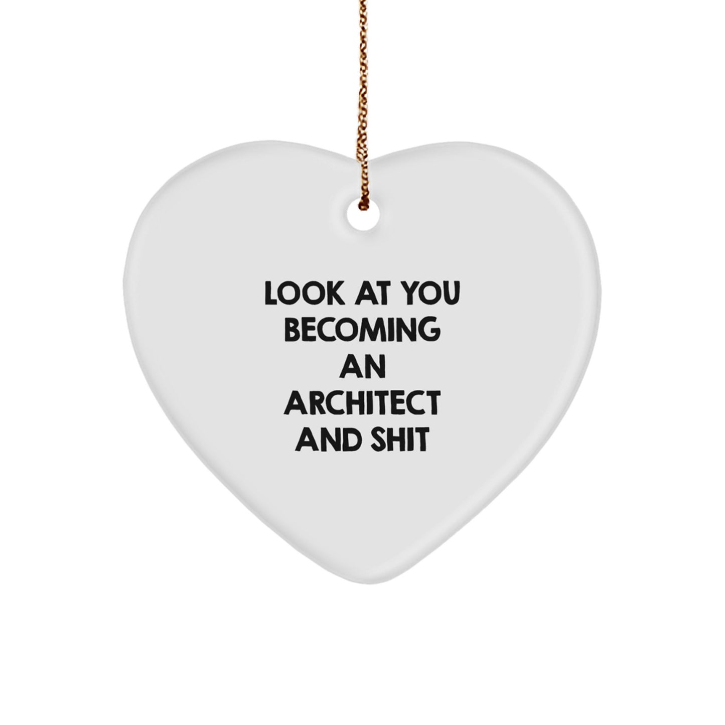 Funny Architect Heart Ornament Gifts from Friends or Family, Unique Christmas Unique Gifts for Architect Men or Women - Image 1