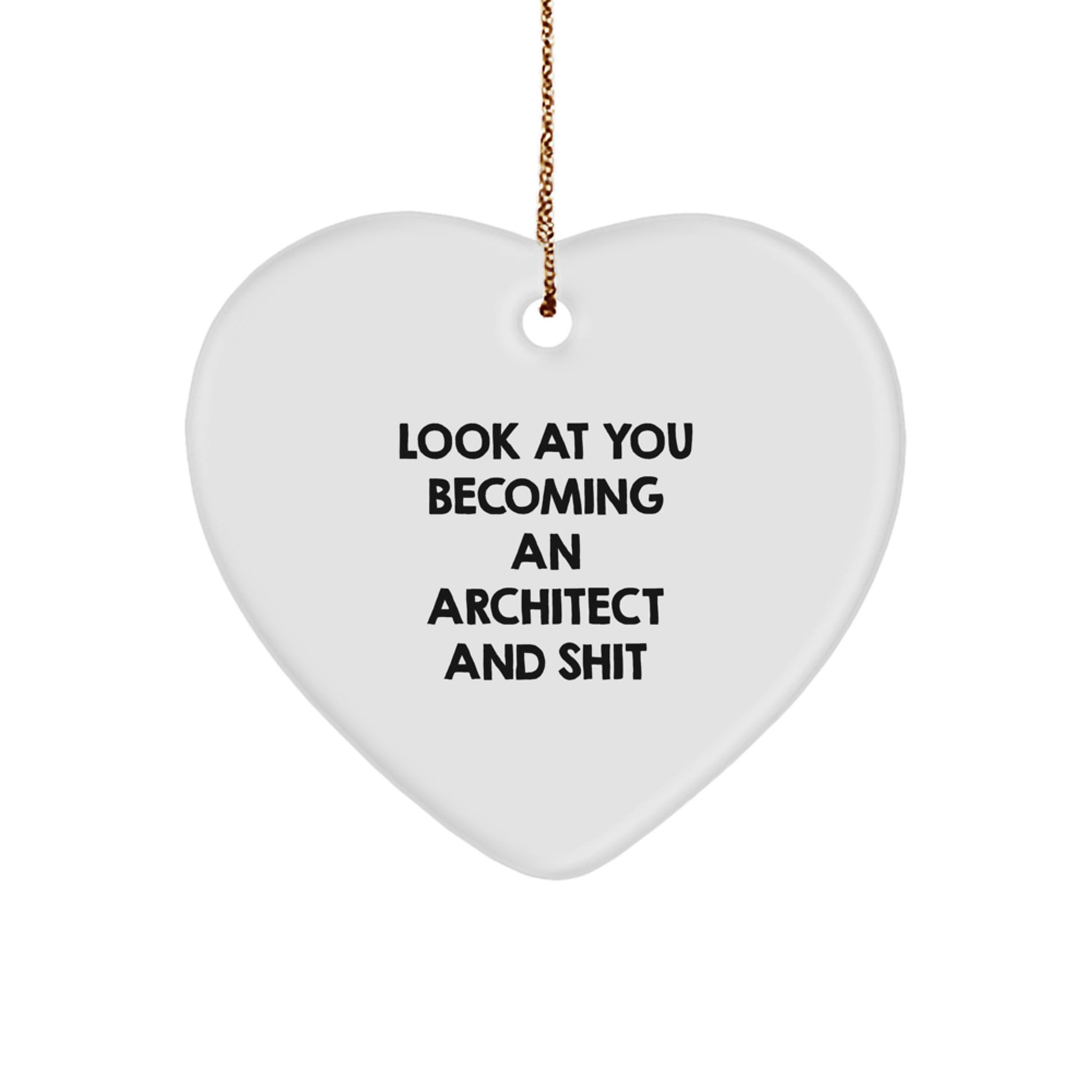 Funny Architect Heart Ornament Gifts from Friends or Family, Unique Christmas Unique Gifts for Architect Men or Women - Image 1