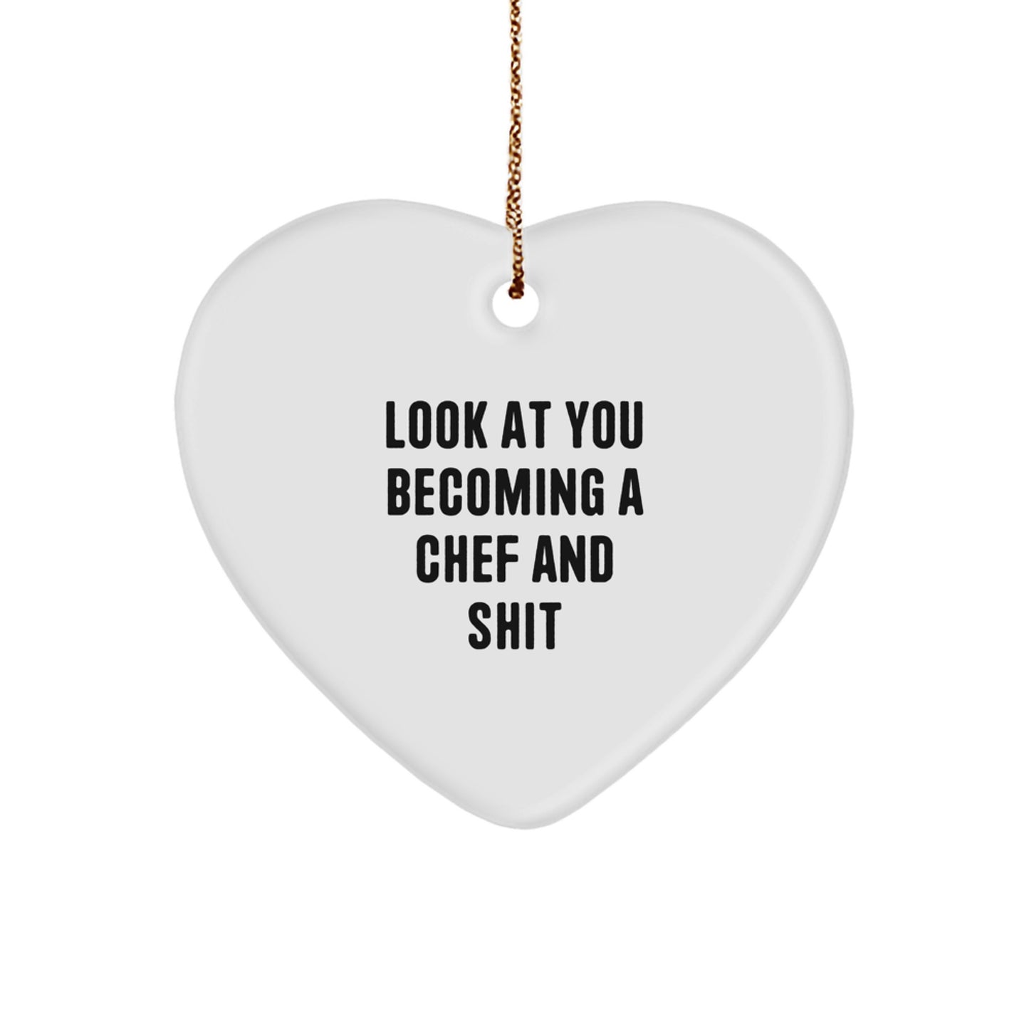 Christmas Gift for Her Chef Heart Ornament Present - Image 1