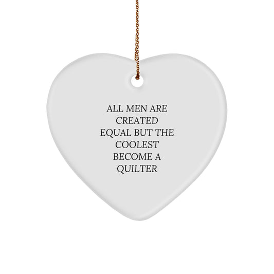 Funny Quilter Heart Ornament Gifts from Men, Women, Friends, or Family to Quilter - Christmas Unique Ornaments - Image 1