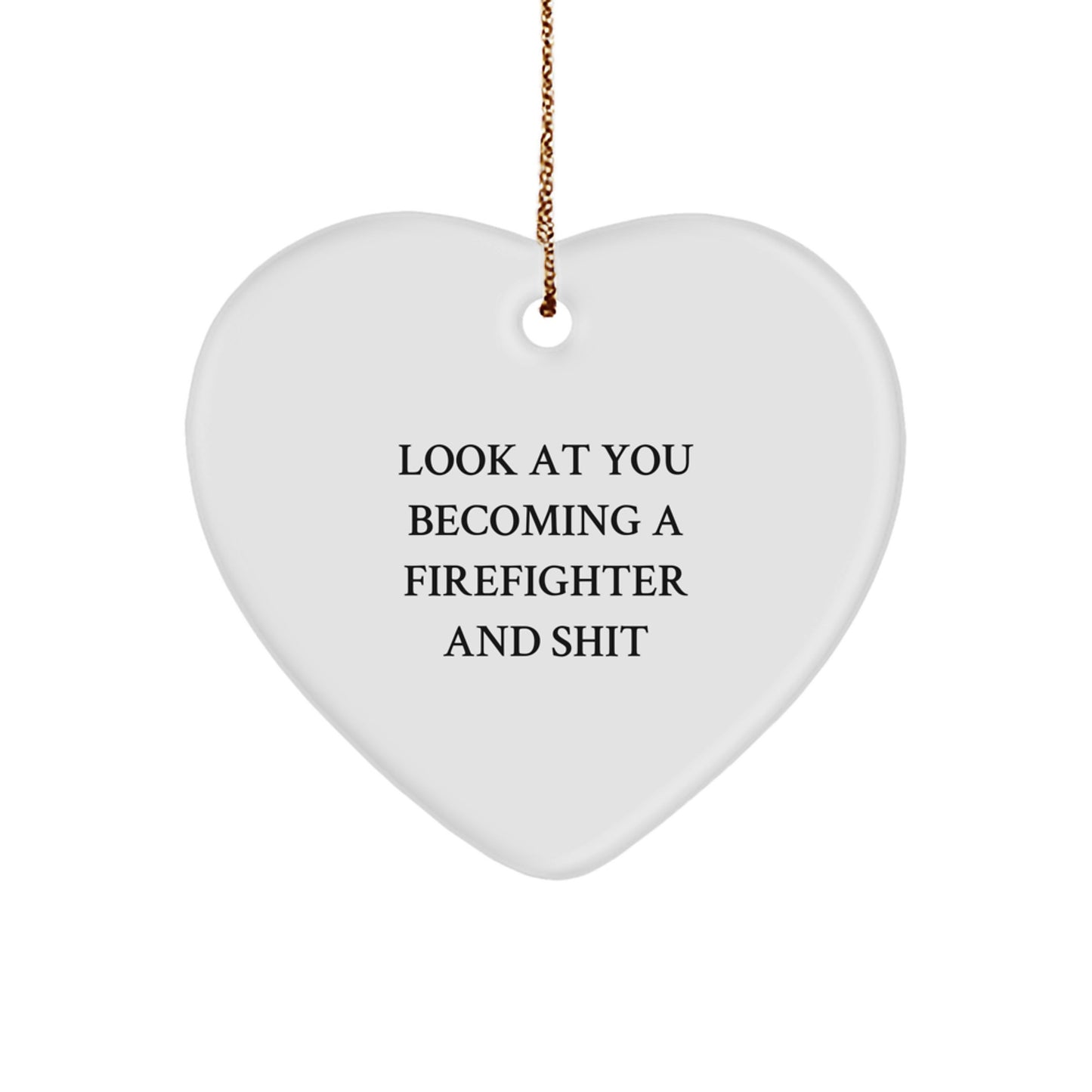 Funny Firefighter Heart Ornament Gifts from Friends and Family for Christmas Unique Ideas - Image 1