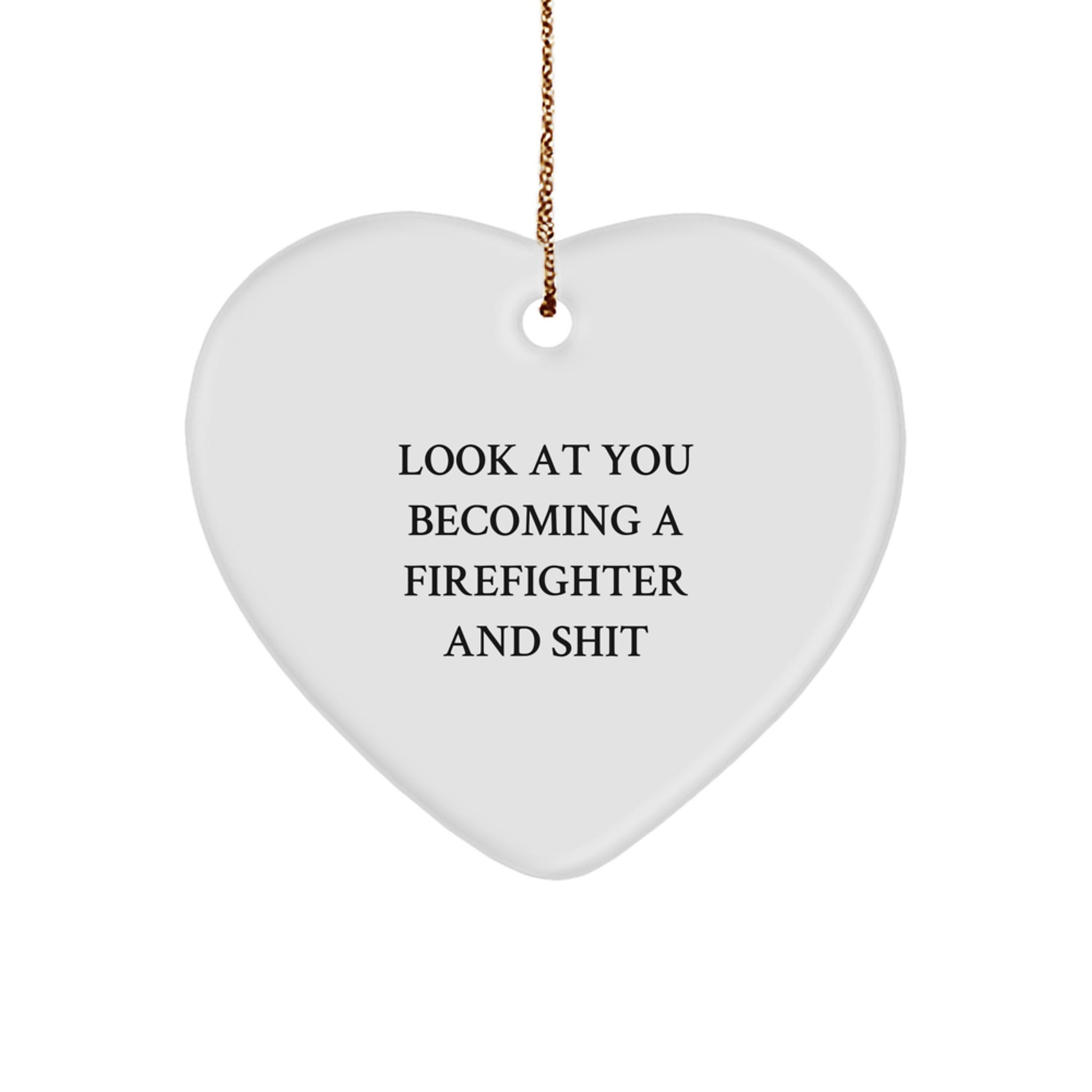 Funny Firefighter Heart Ornament Gifts from Friends and Family for Christmas Unique Ideas - Image 1