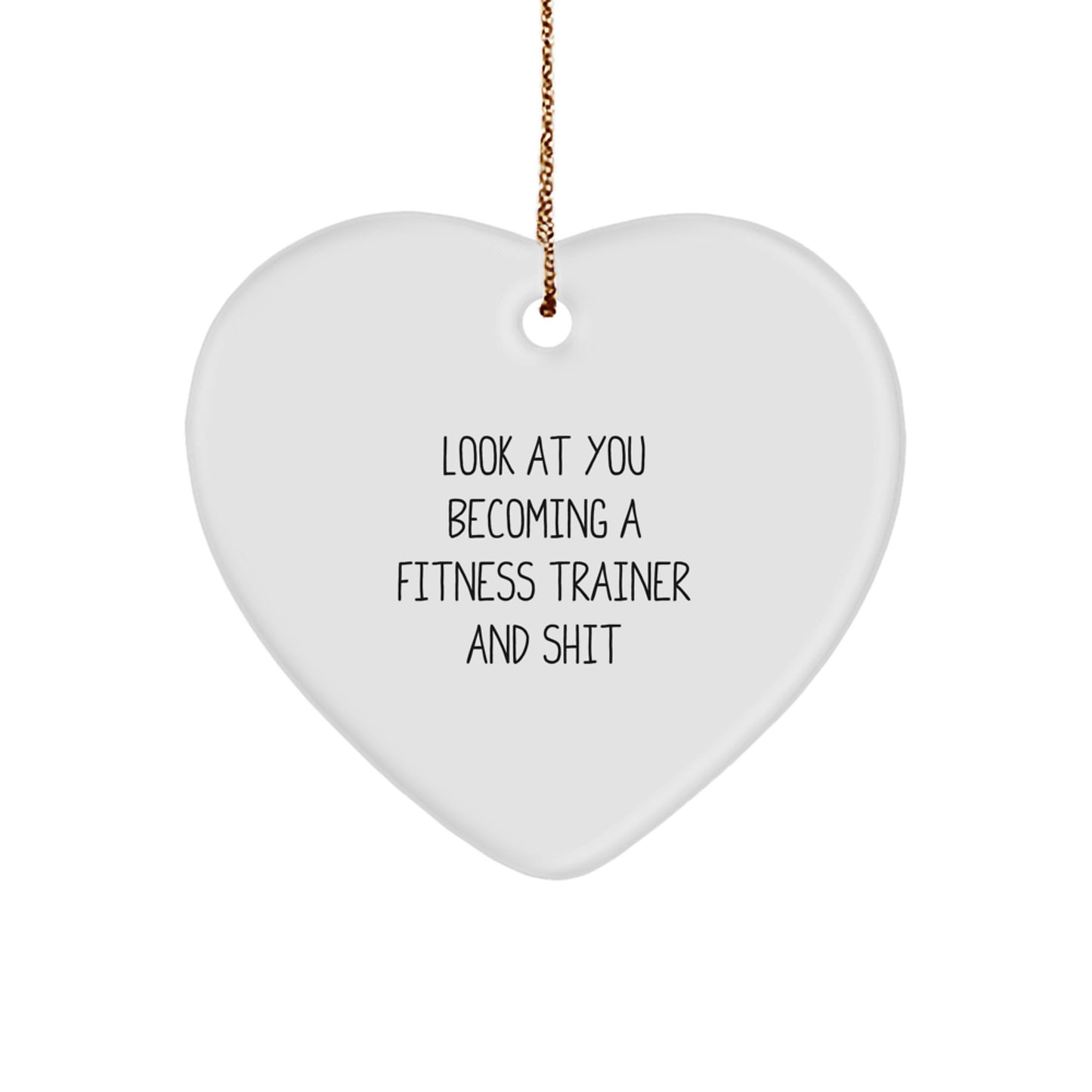 Funny Fitness Trainer Heart Ornament Gifts from Friends to Fitness Trainers, Unique Christmas Unique Gifts for Fitness Trainers - Image 1