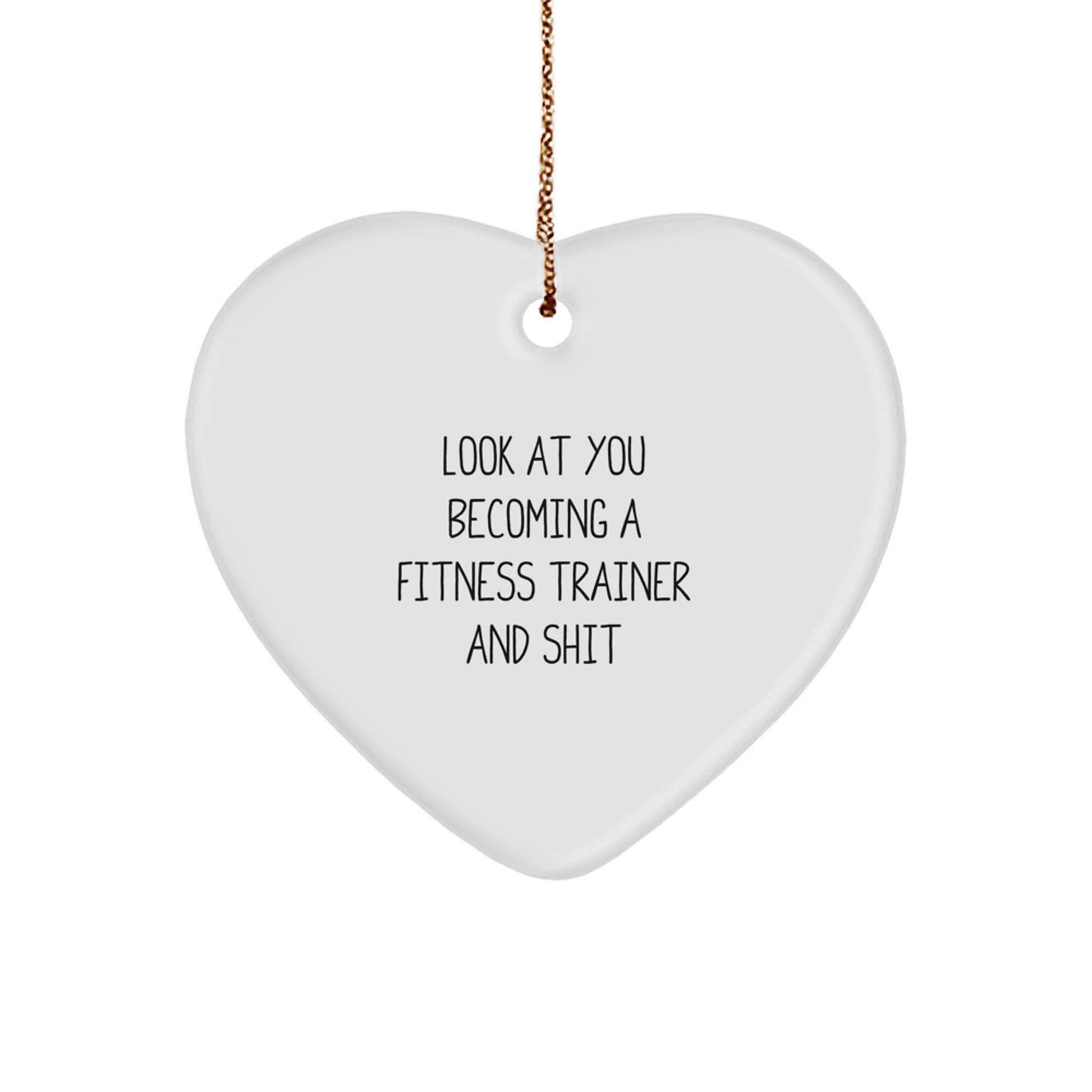 Funny Fitness Trainer Heart Ornament Gifts from Friends to Fitness Trainers, Unique Christmas Unique Gifts for Fitness Trainers - Image 1