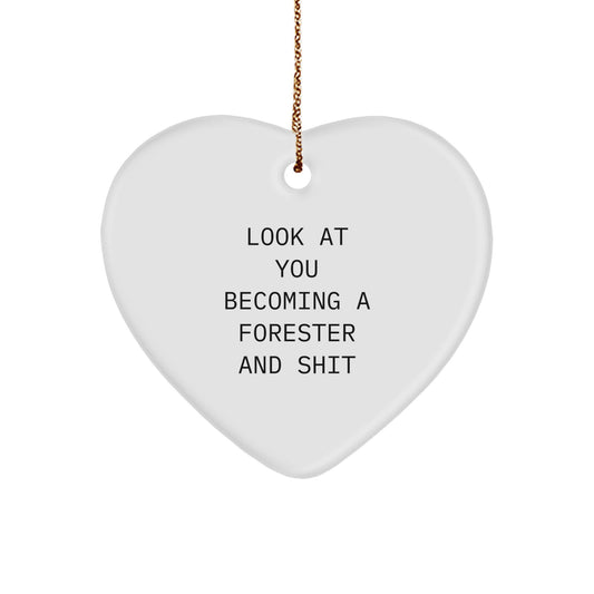 Funny Forester Gifts from Friends, Heart Ornament for Forester Enthusiasts, Christmas Unique Presents - Image 1