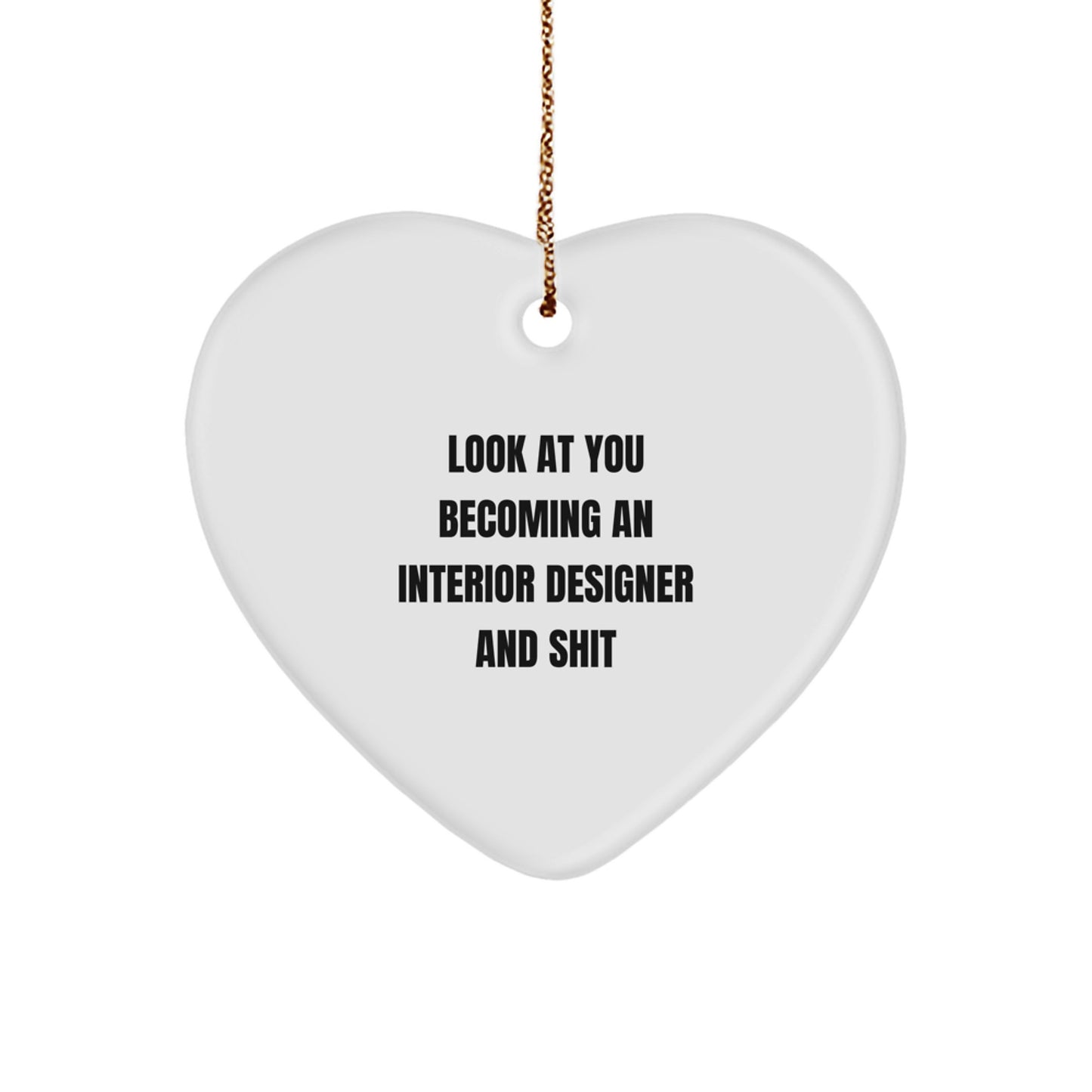 Christmas Gift for Her Interior Designer Heart Ornament Present - Image 1