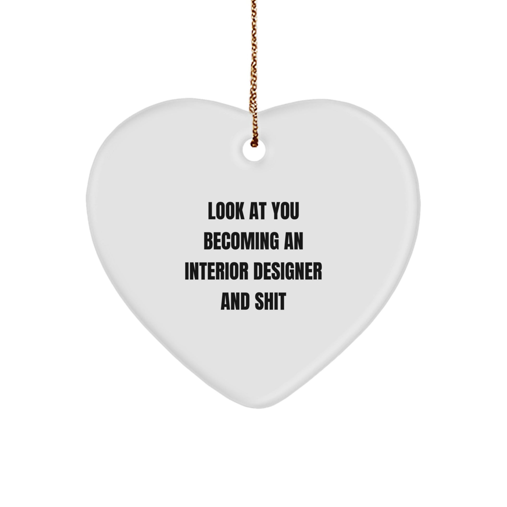 Christmas Gift for Her Interior Designer Heart Ornament Present - Image 1