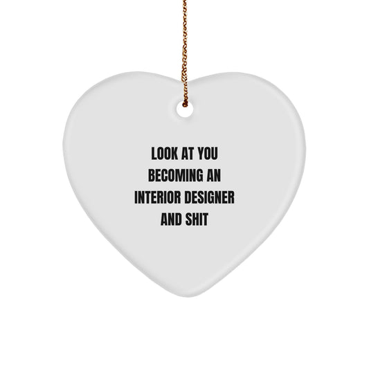Christmas Gift for Her Interior Designer Heart Ornament Present - Image 1
