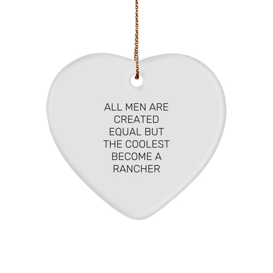 Funny Rancher Heart Ornament Gifts from Men to Rancher Friends and Family at Christmas Unique Gifts - Image 1