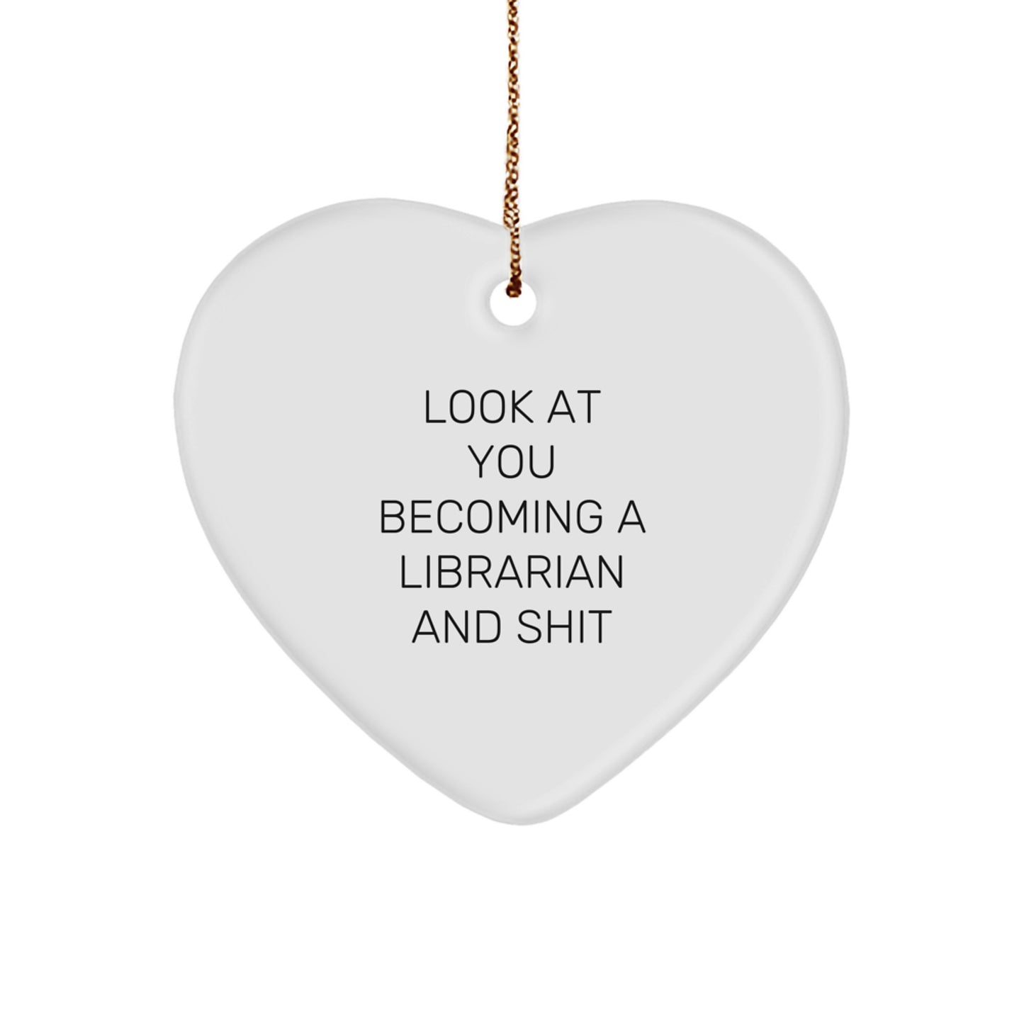 Funny Librarian Heart Ornament Gifts from Friends and Family for Librarian Women on Christmas Unique Gifts - Image 1