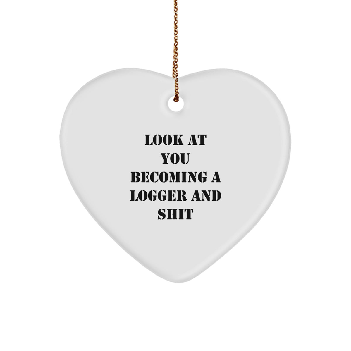 Logger Keepsake Heart Christmas Ornament for Him Gift Durable MDF - Image 1