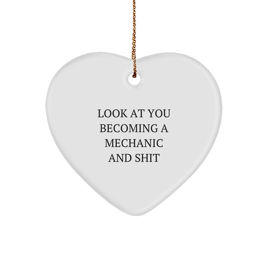 Christmas Gift for Her Mechanic Heart Ornament Present - Image 1