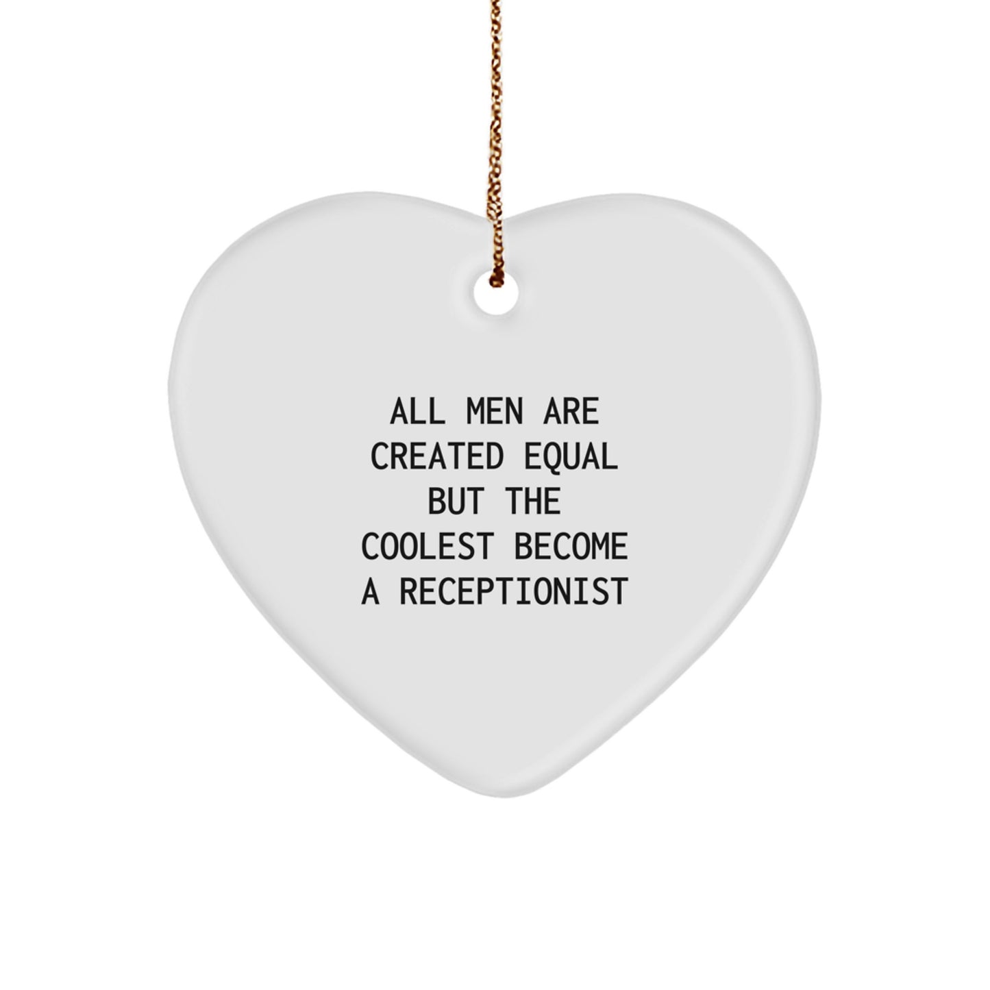 Funny Quote Heart Ornaments for Receptionists, Unique Gifts from Friends, Coworkers, or Family for Christmas - Image 1