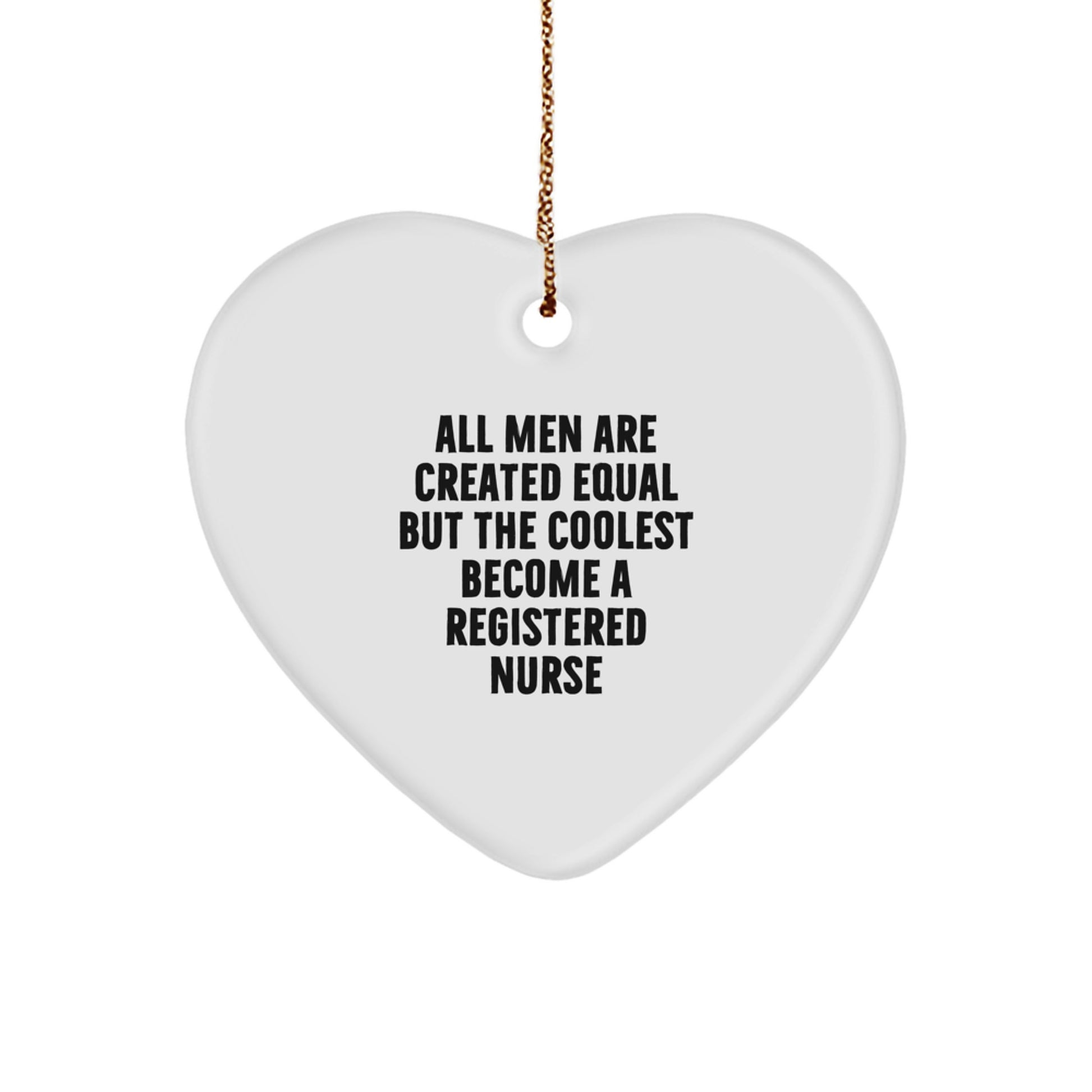 Funny Registered Nurse Heart Ornament Gifts from Men for Christmas Unique Presents - Image 1