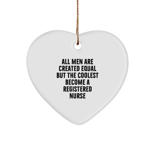 Funny Registered Nurse Heart Ornament Gifts from Men for Christmas Unique Presents - Image 1