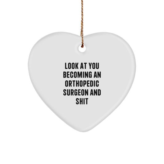 Funny Heart Ornament for Orthopedic Surgeon Friends and Family - Unique Gifts from Men, Women, and Kids - Heart-Shaped Decorations for Christmas Unique Gifts - Image 1