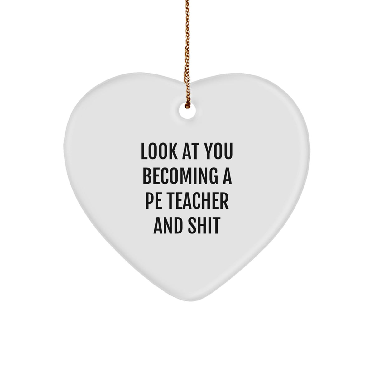 PE Teacher Keepsake Heart Ornament for Him Christmas Gift Brightly - Image 1