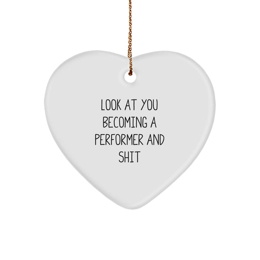 Performer Heart Keepsake Christmas Ornament for Him Bright Gift - Image 1