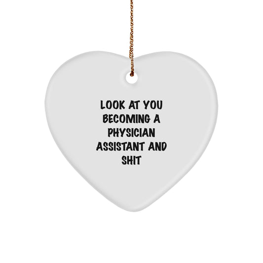Physician Assistant Heart Keepsake Christmas Ornament for Him Gift - Image 1