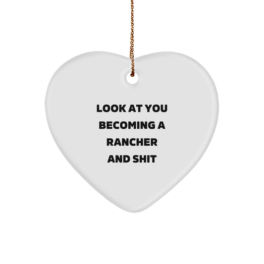 Sassy Rancher Heart Ornament for Friends Christmas Gift - Image 1