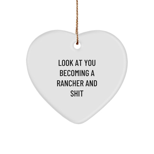 Rancher Heart Ornament for Coworkers Idea Funny Christmas Gift - Image 1