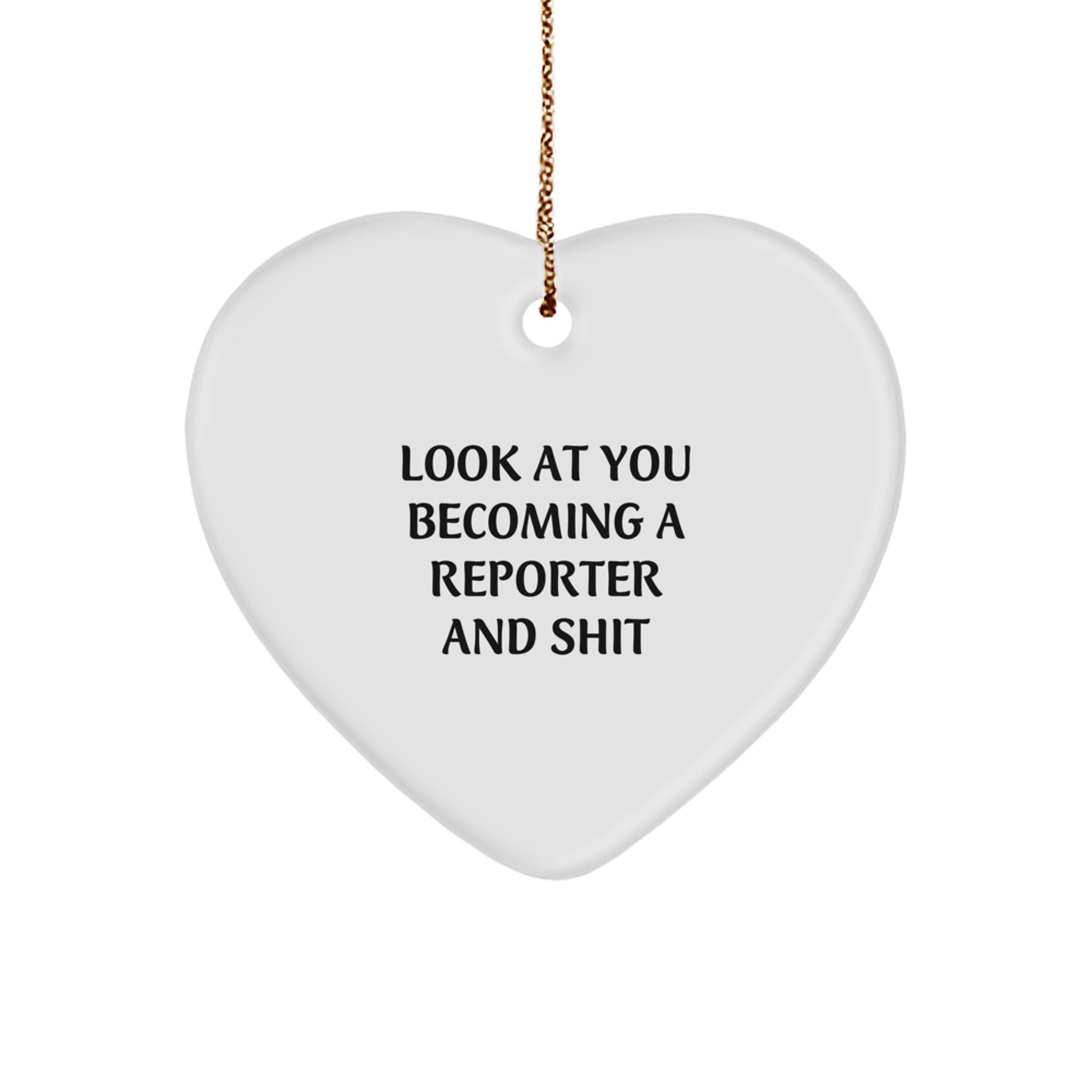 Reporter Heart Christmas Ornament for Coworkers Gift Idea - Image 1