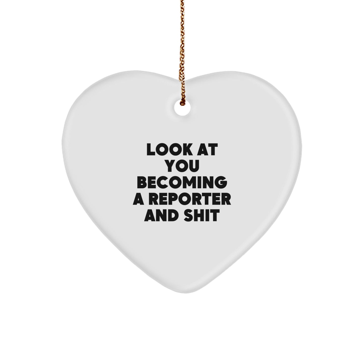 Christmas Gift Reporter Heart Ornament for Teens Keepsake Surprise - Image 1