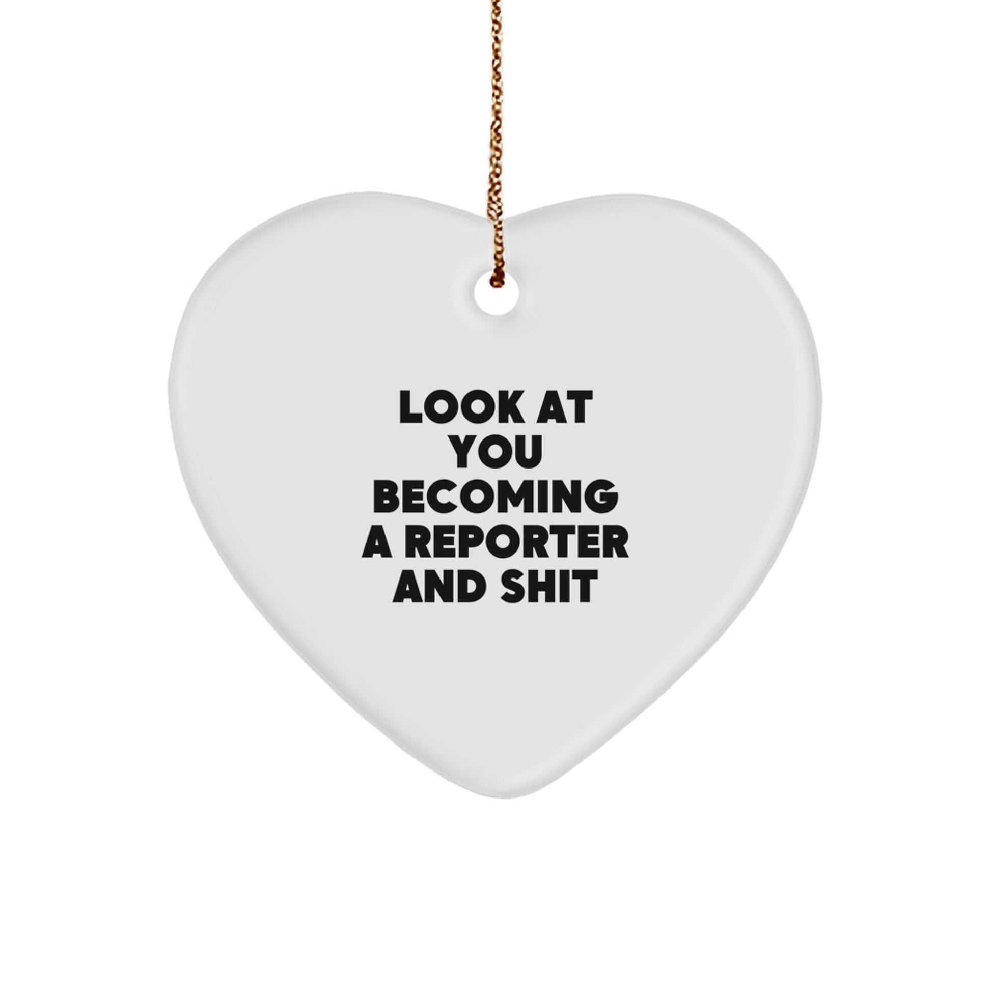 Christmas Gift Reporter Heart Ornament for Teens Keepsake Surprise - Image 1