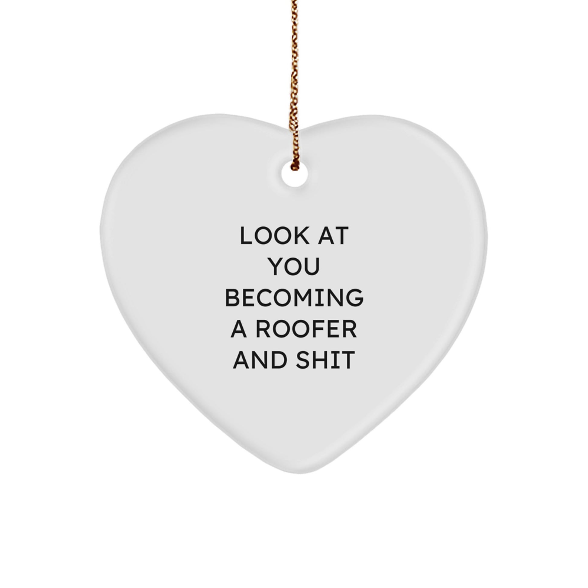 Christmas Gift for Her Roofer Heart Ornament Present - Image 1