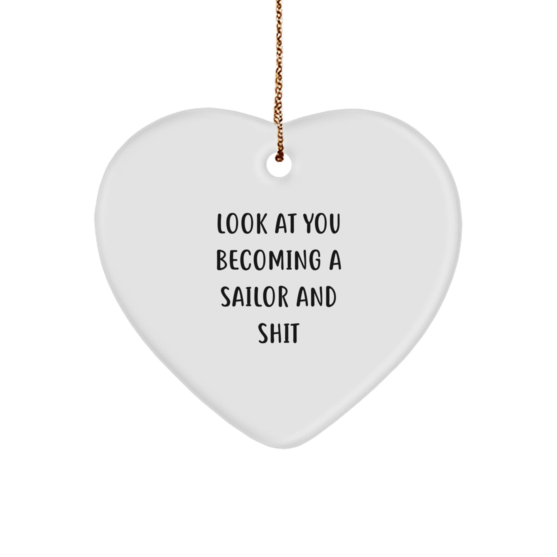 Christmas Gift for Her Sailor Heart Ornament Present Surprise - Image 1