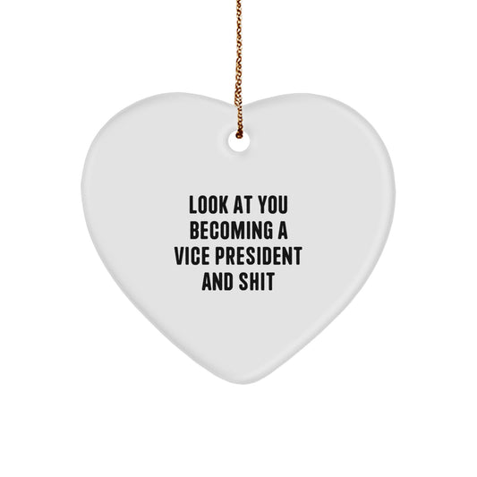 Funny Vice President Heart Ornament Gifts from Friends, Look At You Being Awesome, Christmas Unique Gifts - Image 1