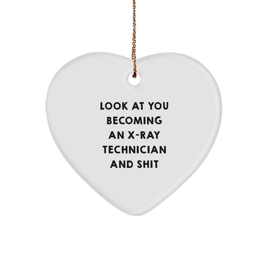 Funny X-Ray Technician Heart Ornament Gifts from Coworkers to X-Ray Technician Men Women Friends Family Christmas Unique Gifts - Image 1