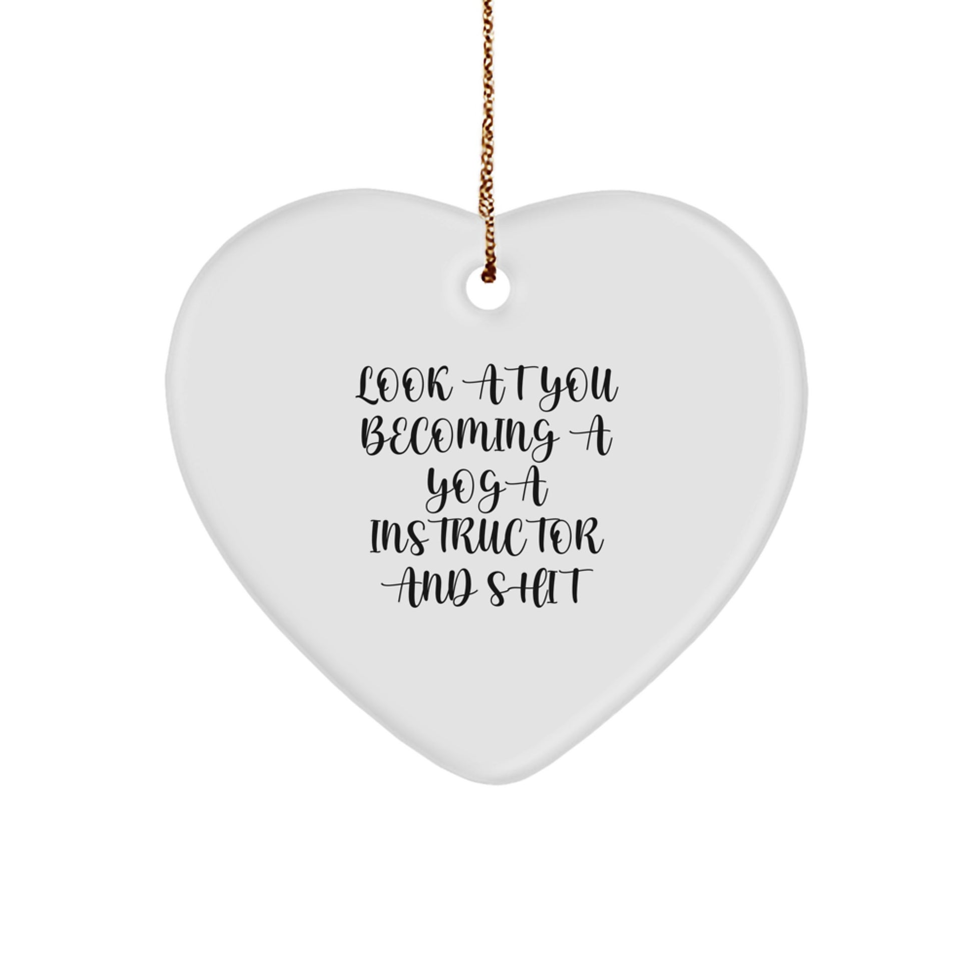 Funny Yoga Instructor Heart Ornament Gifts from Friends to Yoga Instructor at Christmas Unique - Image 1
