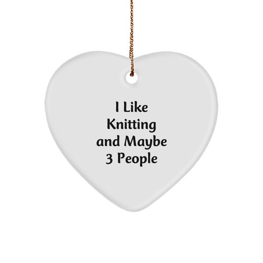 Heart Ornament Knitting Christmas Gift for Coworkers Idea - Image 1