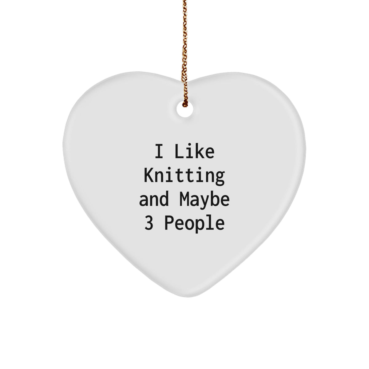 Whimsical Knitting Heart Ornament Novelty Christmas Gift for Friends - Image 1