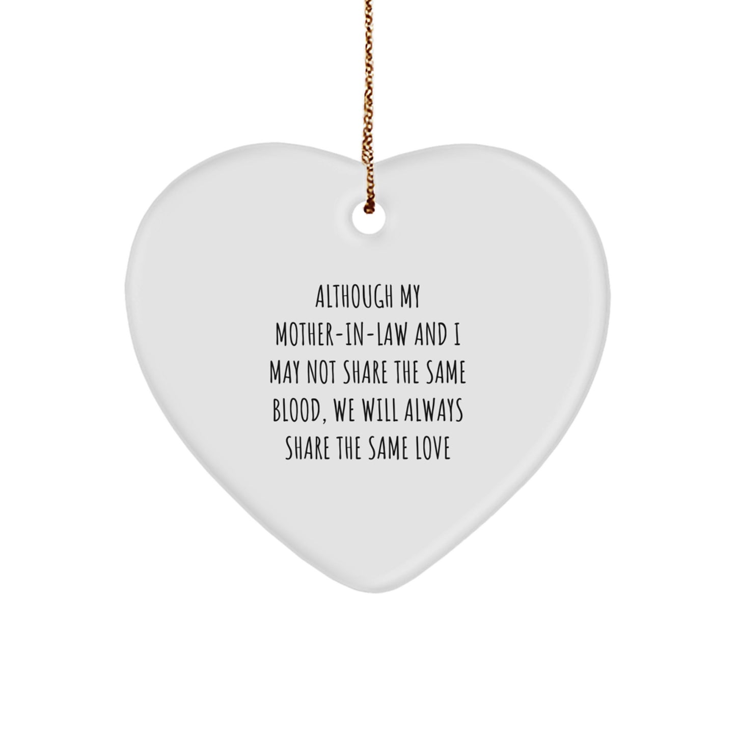 Funny Mother-In-Law Gifts for Christmas, Heart Ornament with Heartwarming Quote, Gifts from Family to Mother-In-Law - Image 1