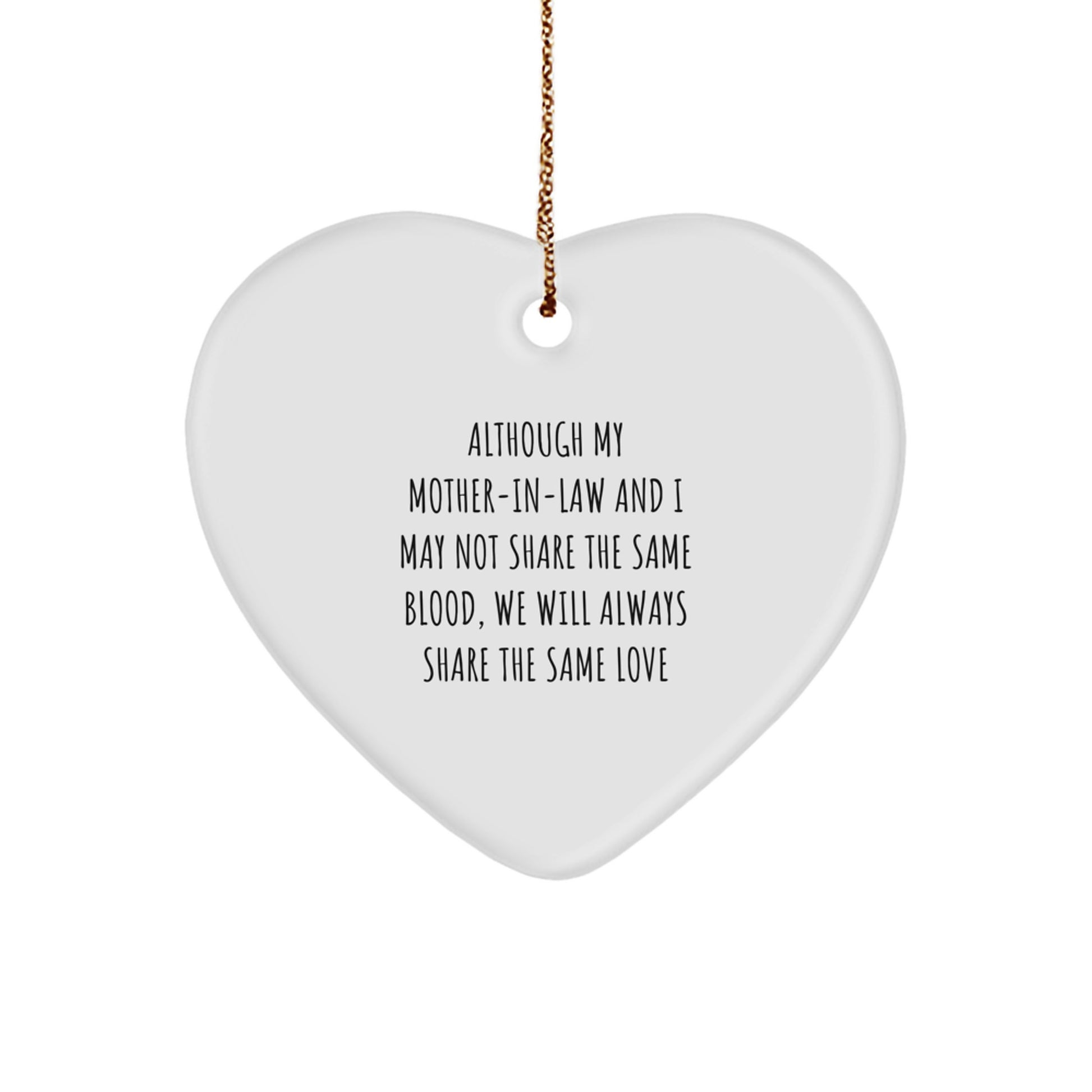 Funny Mother-In-Law Gifts for Christmas, Heart Ornament with Heartwarming Quote, Gifts from Family to Mother-In-Law - Image 1