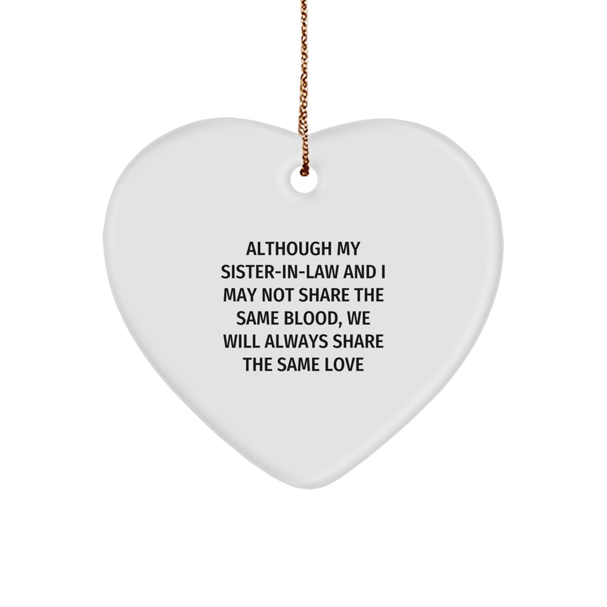 Christmas Gift for Friends Sister-in-Law Heart Ornament Idea - Image 1