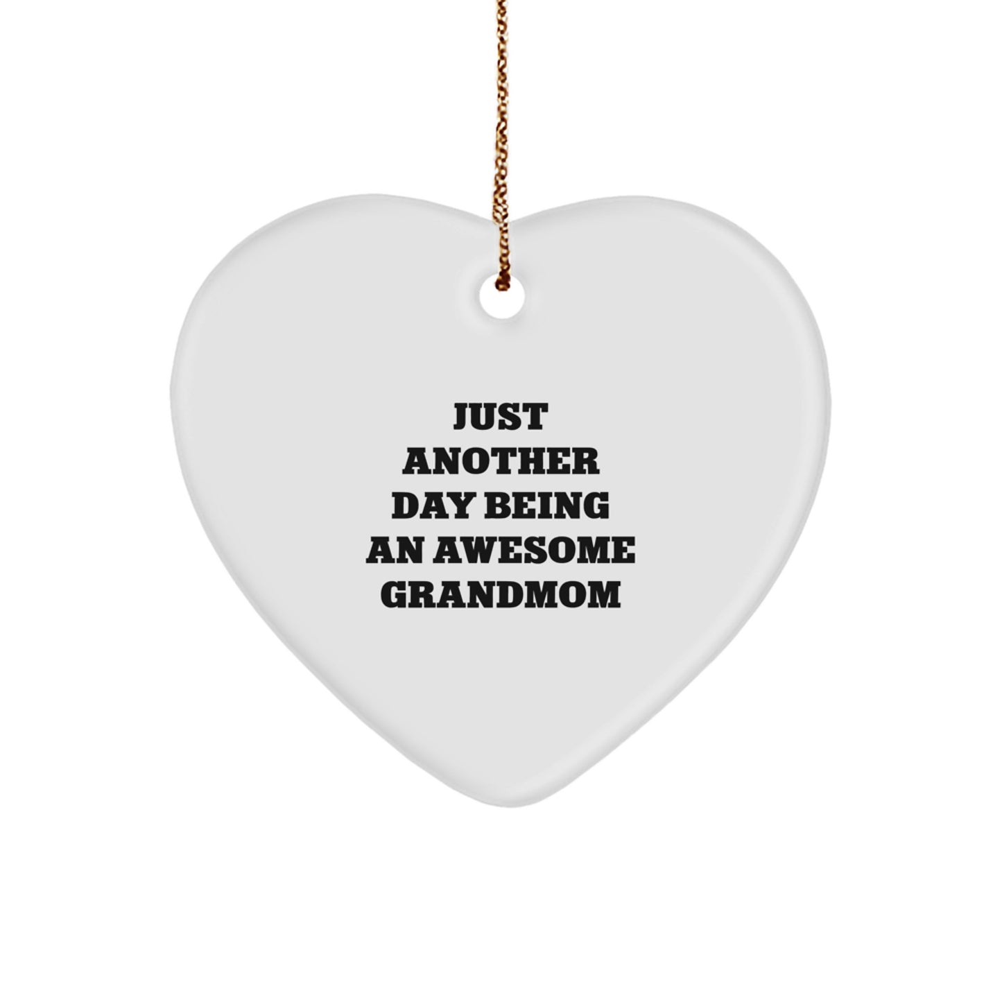 Grandmom Christmas Ornament for Her Present Gift Heart Shaped Keepsake - Image 1