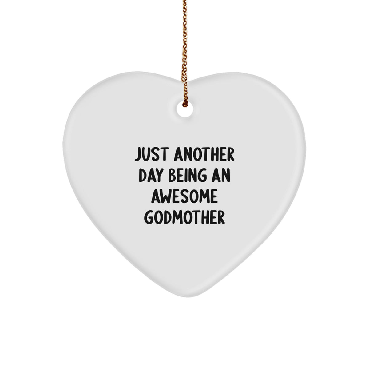 Christmas Gift for Her Godmother Heart Ornament Tree Present - Image 1