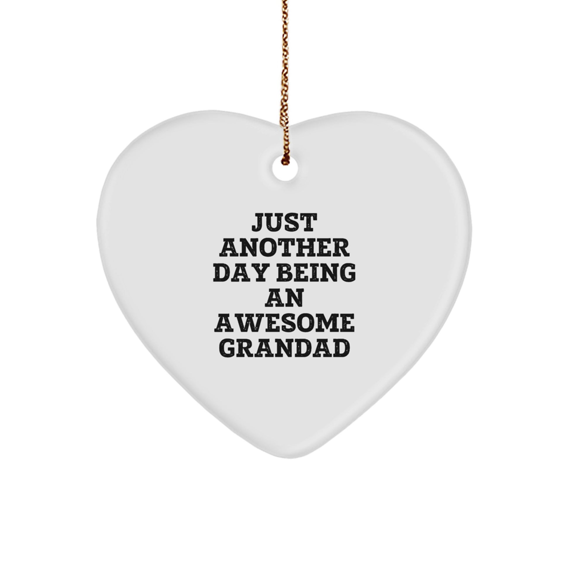 Grandad Awesome Heart Ornament Gifts from Men for Grandad Funny Quote Christmas Unique Gifts - Image 1