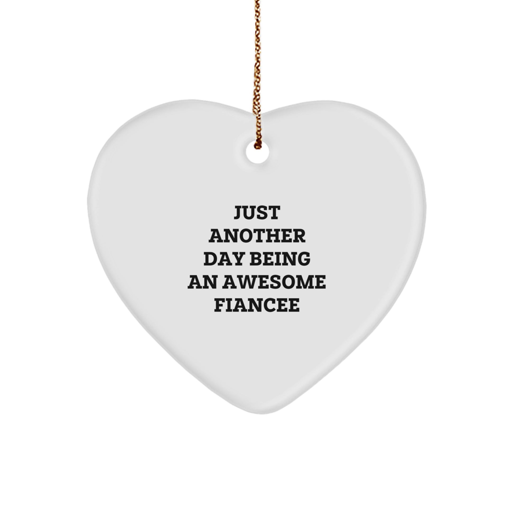 Fiancee Heart Ornament Christmas Gift for Coworkers Keepsake Idea - Image 1