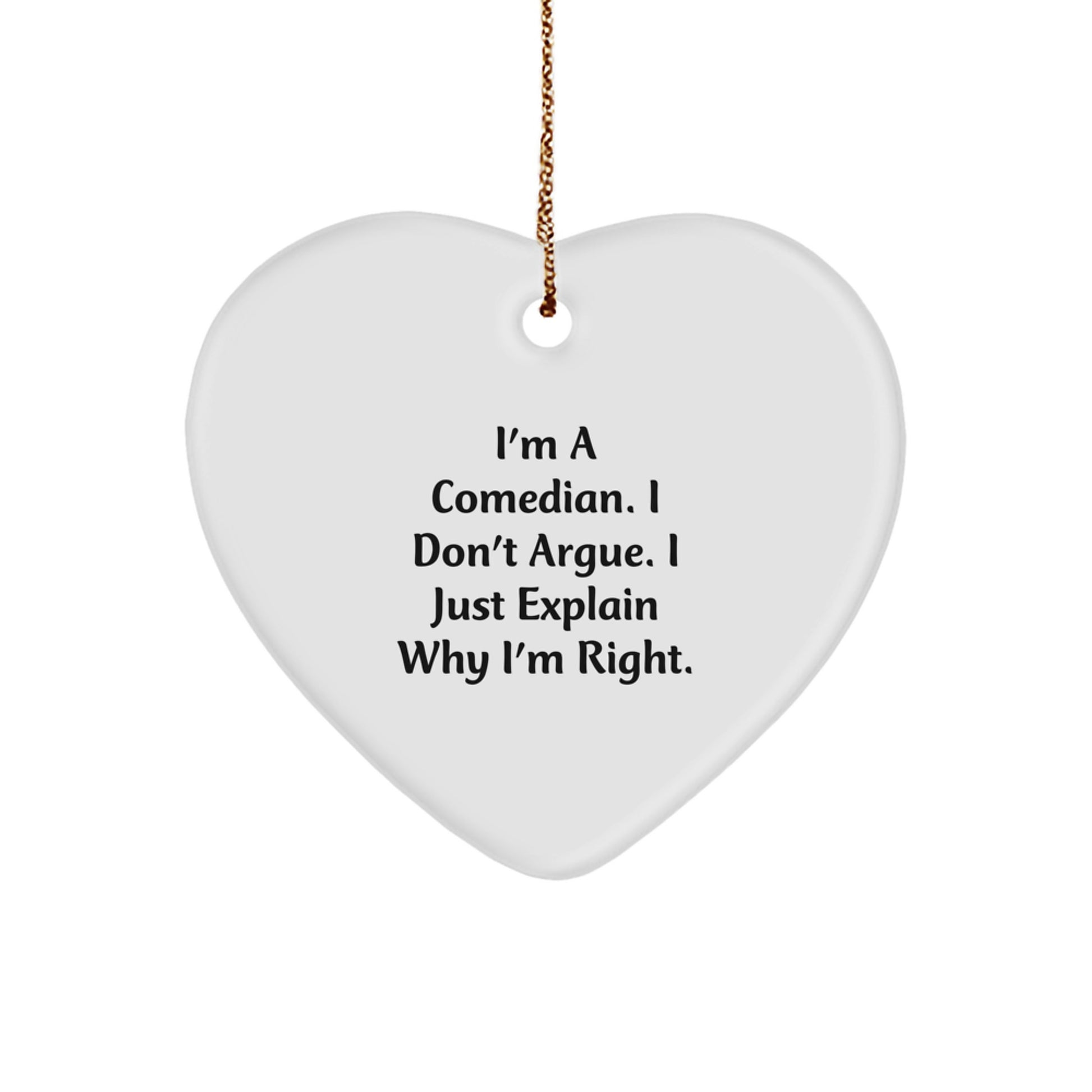 Comedian Heart Ornament - Funny Gift from Friends to Comedian Men on Christmas Unique Gifts - Image 1