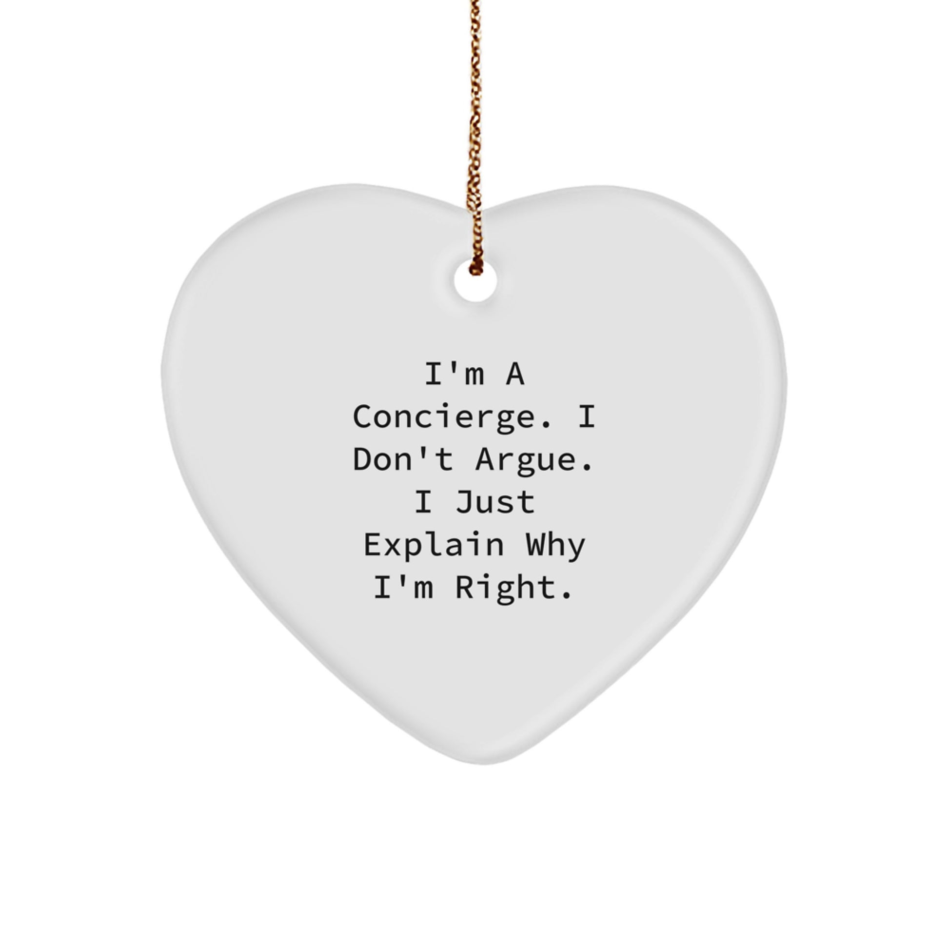 Funny Concierge Gifts from Men - Heart Ornament for Concierge Women Coworkers Friends Family Christmas Unique Gifts - Image 1