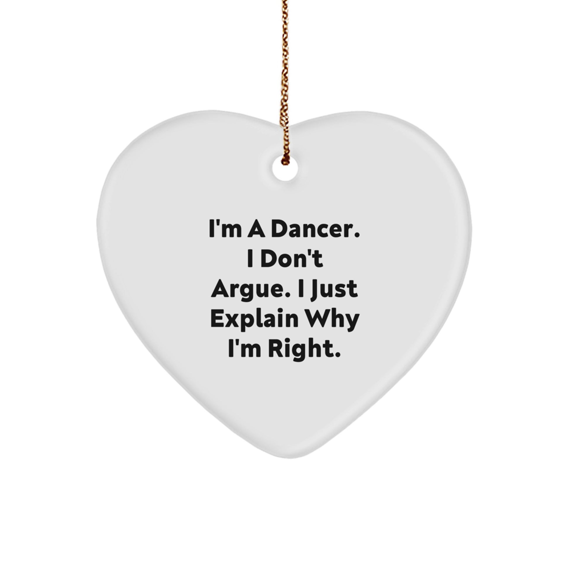 Dancer Heart Ornament Funny Quote Gifts for Dancer Friends and Family Members Christmas Unique Decorations - Image 1