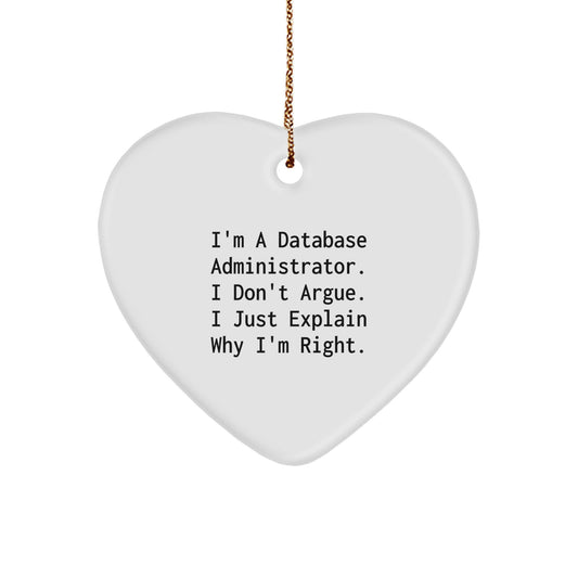 Christmas Gift Surprise for Teens Database Administrator Heart Ornament - Image 1