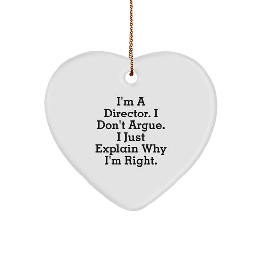 Funny Director Heart Ornament Gifts for Men from Family, Unique Christmas Unique Decorations, Inspirational Quote - Image 1