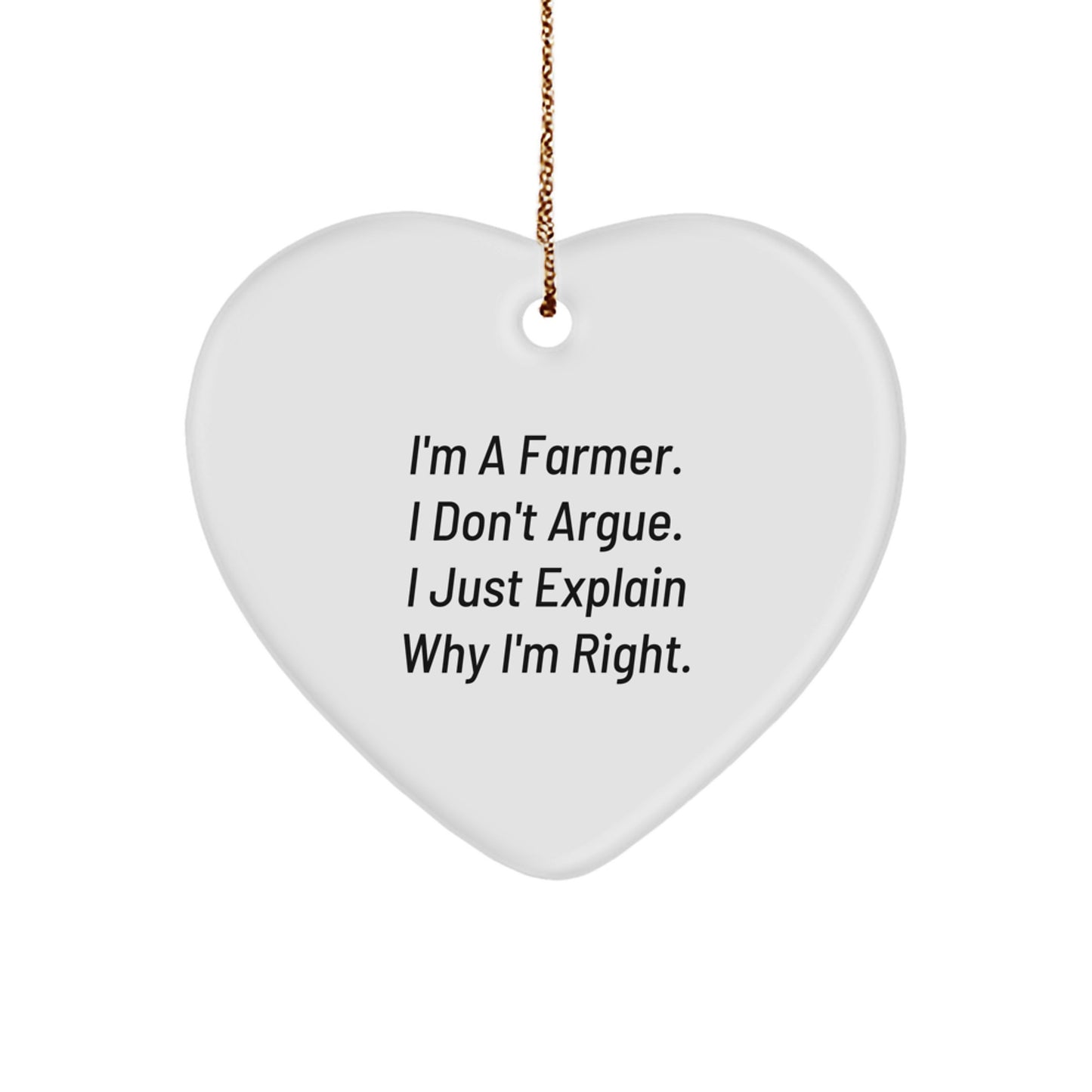 Favorite Farmer Heart Ornament for Kids Christmas Gift - Image 1