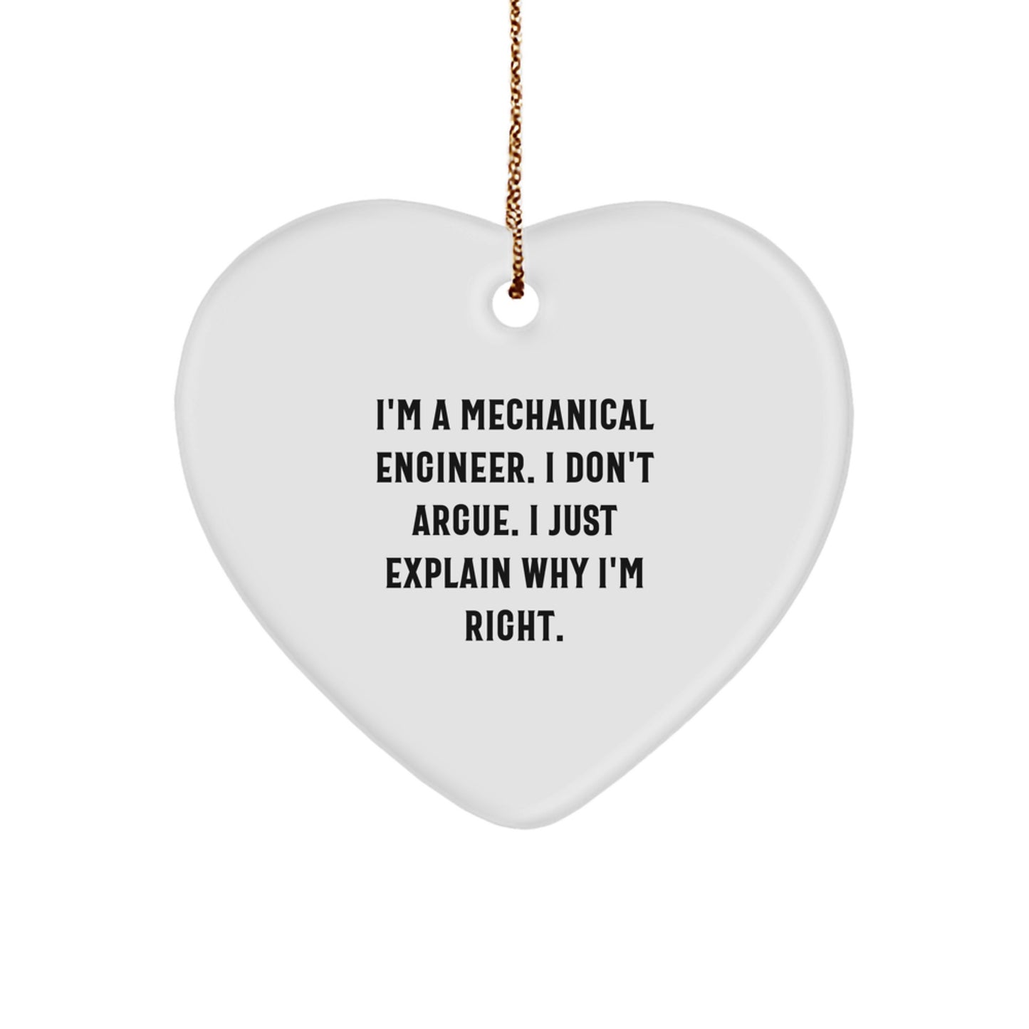 Heart Ornament for a Best Friend Mechanical Engineer Christmas Gift - Image 1